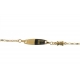 14Kt Yellow Gold Oval Link ID Bracelet with Teddy Bear Charm (3.40gr)